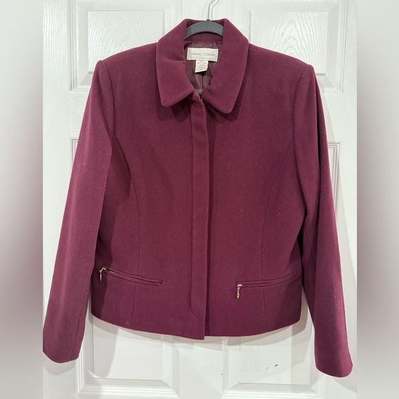 Casual Corners wool blend Burgundy Jacket - Picture 1 of 6